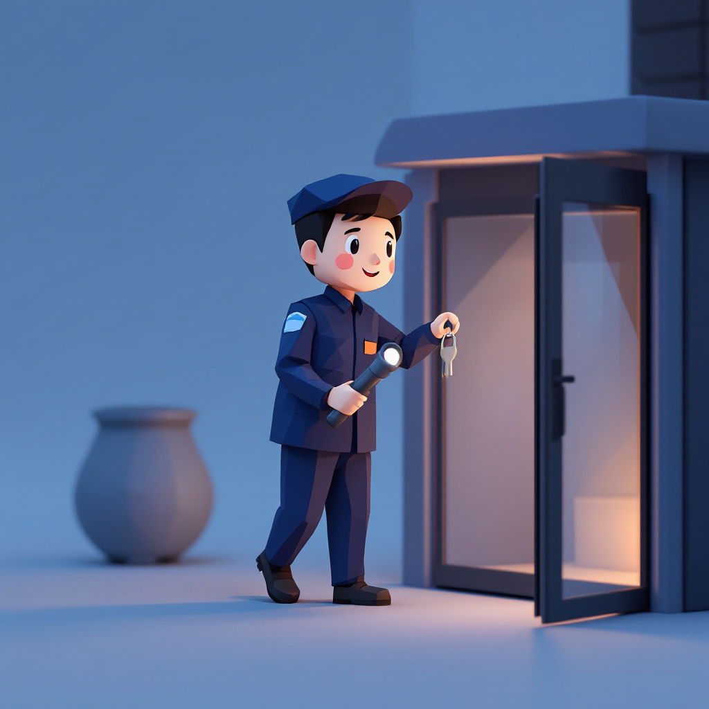 巡回警備員のキャラクターイラスト