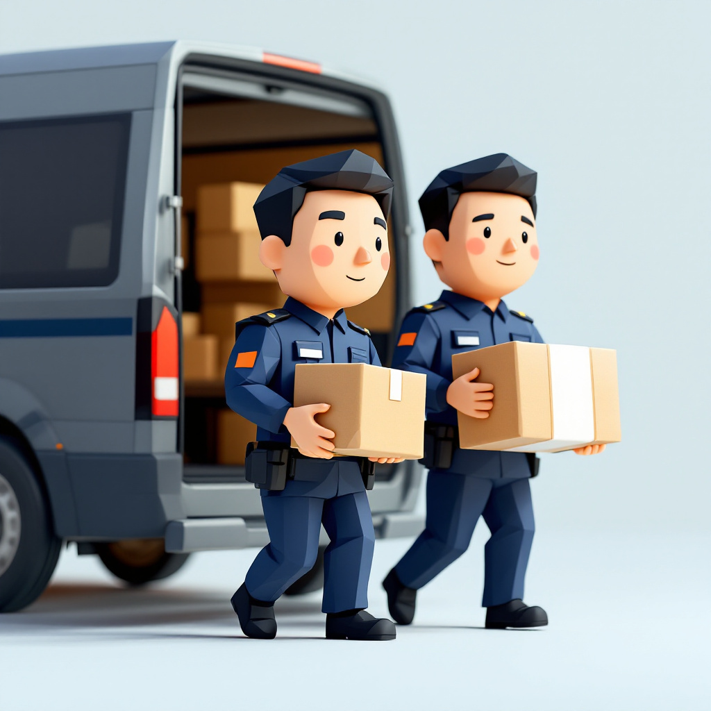 貴重品運搬警備員のキャラクターイラスト