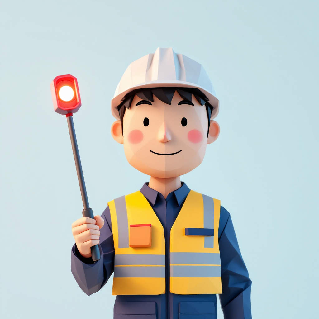 交通誘導警備員のキャラクターイラスト